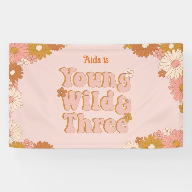 Lona Telón de fondo floral boho retro para el tercer cu (Horizontal)