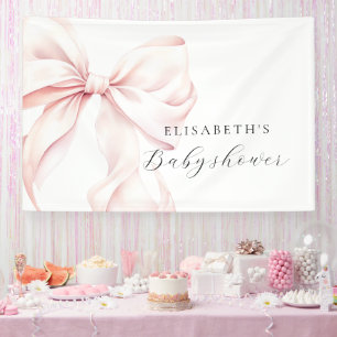 Lona Telón de fondo para baby shower Coquette con lazo 