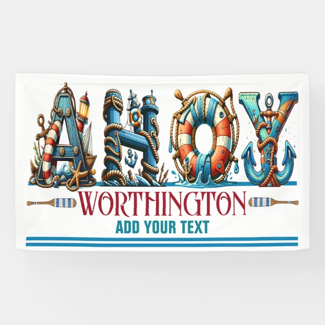 Lona TEMA AHOY Permiso para abordar coincidente (Horizontal)