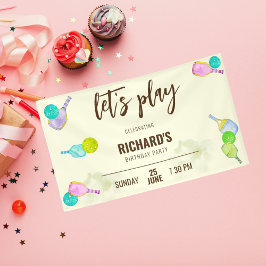 Lona Tema de acuarela Fiesta de cumpleaños para deporte