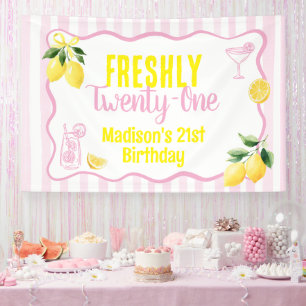 Lona Tema de cumpleaños 21 recién cumplidos rayas de li