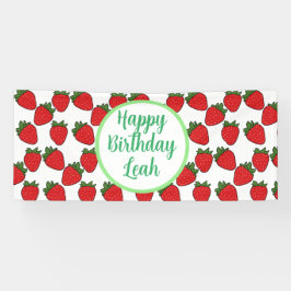 Lona Tema de la fiesta de cumpleaños de fresa