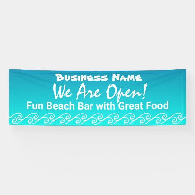 Lona Tema De La Playa Reabre Banner De América (Horizontal)