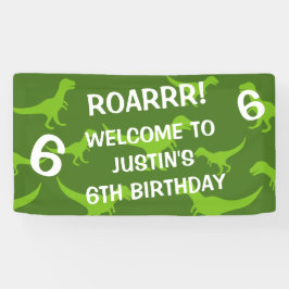 Lona Tema de los dinosaurios T-rex Cartel de bienvenida