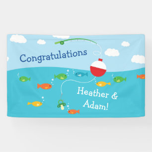 Lona Tema de pesca Baby Shower para pescadores