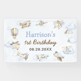 Lona Tema del avión de Cute Boy 1 Fiesta de cumpleaños