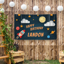 Lona Tema del espacio ultraterrestre Fiesta de cumpleañ