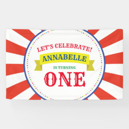 Lona Tema del Fiesta del primer cumpleaños de Circus Cu