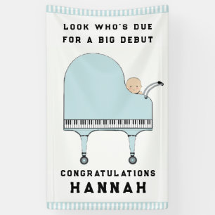 Lona Tema musical de Baby Shower Boy