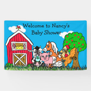 Lona Tema personalizado de los animales de granja Baby