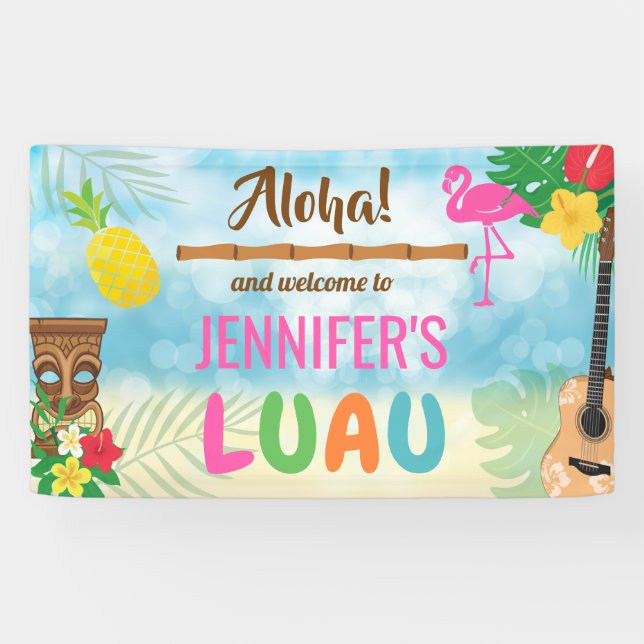 Lona Tema tropical Luau (Horizontal)