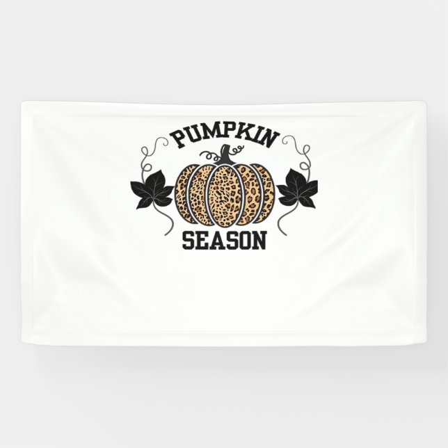 Lona Temporada de calabaza Cheetah Print Pumpkin Fall D (Horizontal)