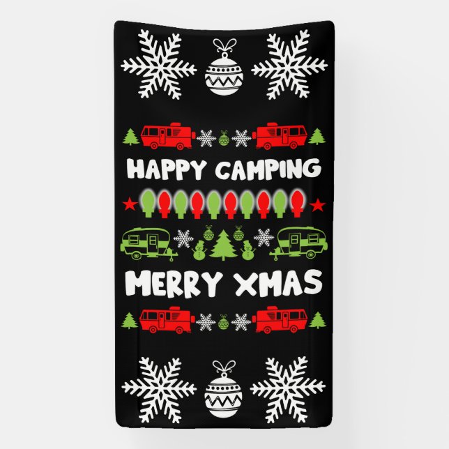 Lona Temporada feliz de Navidades de Caravana (Vertical)