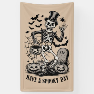 Lona Ten un Día espeluznante Bruja de Halloween Esquele
