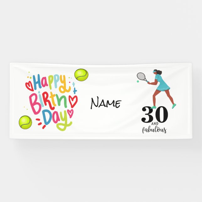 Lona Tenis 30 cumpleaños treinta y un jugador fabuloso (Horizontal)