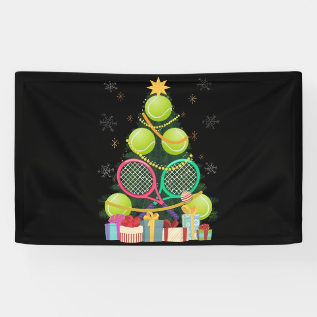 Lona Tennis Christmas Tree Tennis Player Tennis Entrena (Horizontal)