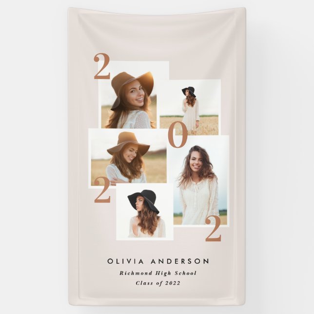 Lona Teracotta geométrica multifotográfica moderna y (Vertical)