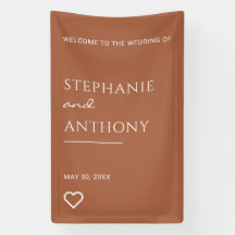 Terracota minimalista con Boda moderno del corazón