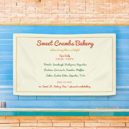 Lona Terracota rústica, panadería verde, amarilla mosta