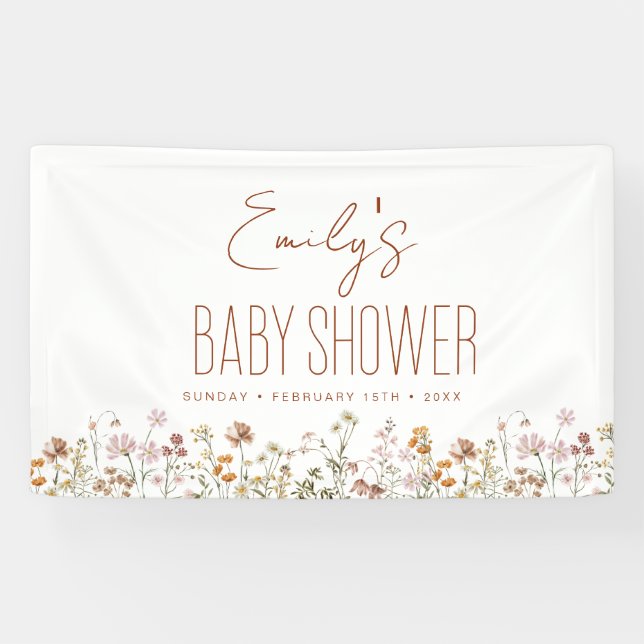 Lona Terracotta Wildflower Boho Baby Shower (Horizontal)