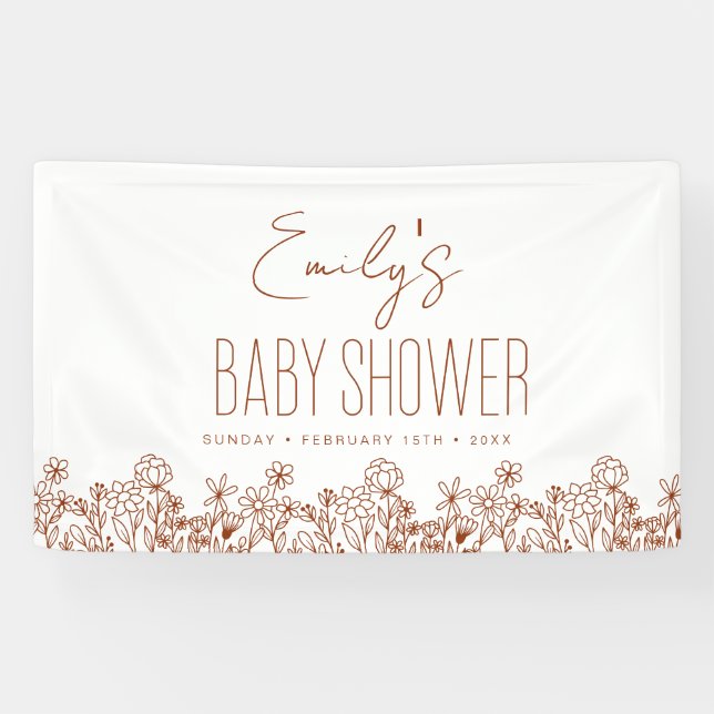 Lona Terracotta Wildflower Boho Baby Shower (Horizontal)
