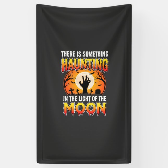 Lona Terror de Halloween Luna Cementerio Horror (Vertical)