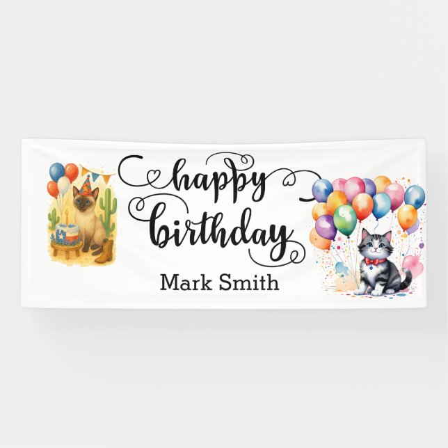 Lona Texas Birthday Themed for Cat Lovers  (Horizontal)