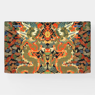 Lona Textil con estampado de dragón chino vintage Arte