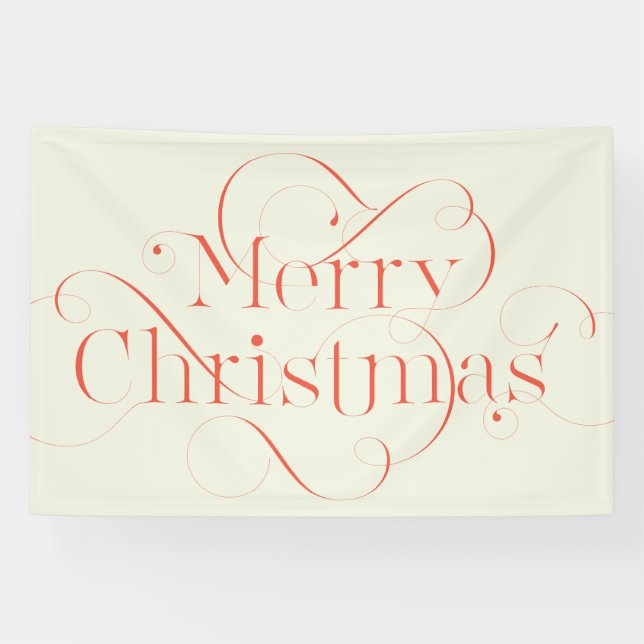 Lona Texto de la Navidad con letras de mano de Merry co (Horizontal)