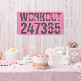 Lona Texto desgastado y raspado Workout 247365 rosa