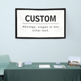 Lona Texto editable de negrita moderno | Blanco y negro