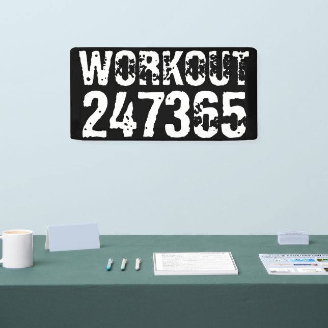 Lona Texto grabado y desgastado Workout 247365 white (Feria)