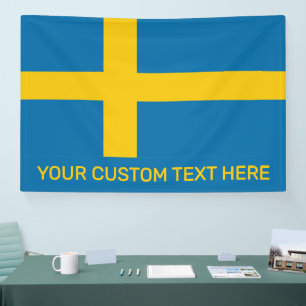 Lona Texto personalizado bandera sueca