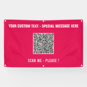 Lona Texto personalizado de tu código QR Banner de fies