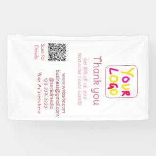 Lona texto Q R simple minimal agregue su logo/diseño aq