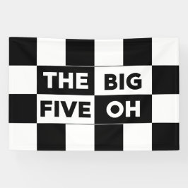 Lona The Big Five Oh Black White Checkered Birthday
