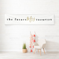 The Future Mrs name Black Gold Script White