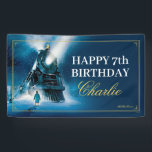 Lona The Polar Express Pajama Slumber Party Banner<br><div class="desc">Celebrate your child's birthday with this beautiful Polar Express Birthday banner. Personalize by adding your child's name and age!</div>