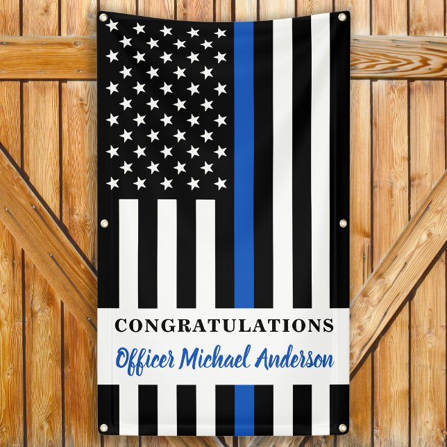 Lona Thin Blue Line felicita al Fiesta de policía (Subido por el creador)