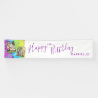 Tie Dye Moderno Hippy Purple Feliz cumpleaños
