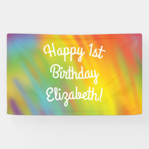 Lona Tie Dye Rainbow Birday Party Kids Cute