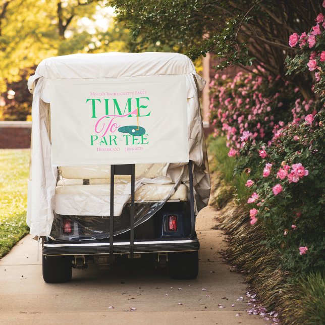 Lona Tiempo de ir a Par-Tee - Divertida Bachelorette te (Time to Par-Tee banner with modern serif font – perfect for golf scrambles or bridal celebrations!)