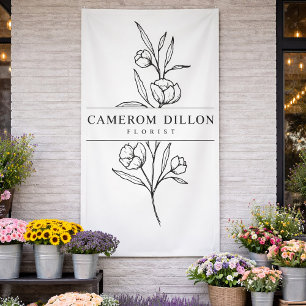 Lona Tienda de Flores Hand Drawn Florist Business