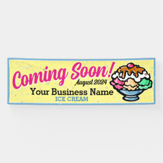 Lona Tienda De Helados Próximamente Gran Apertura