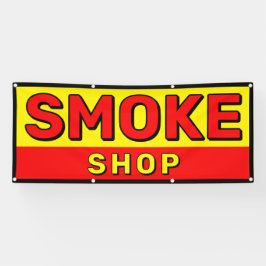 Lona Tienda de Humo Rojo Amarillo Negro Anuncio