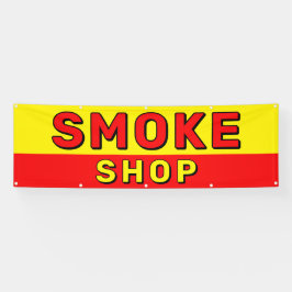 Lona Tienda de humo rojo amarillo negro anuncio