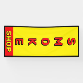 Lona Tienda de Humo Rojo Amarillo Negro Anuncio