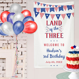 Lona ¡Tierra De Los Tres! 4 De Julio: Fiesta De Cumplea