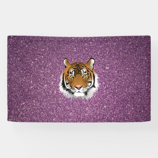 Lona Tigre morado con fondo Purpurina (Horizontal)
