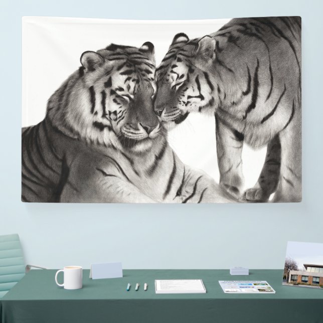 Lona Tigres - Retrato de vida silvestre pintado a mano (Feria)